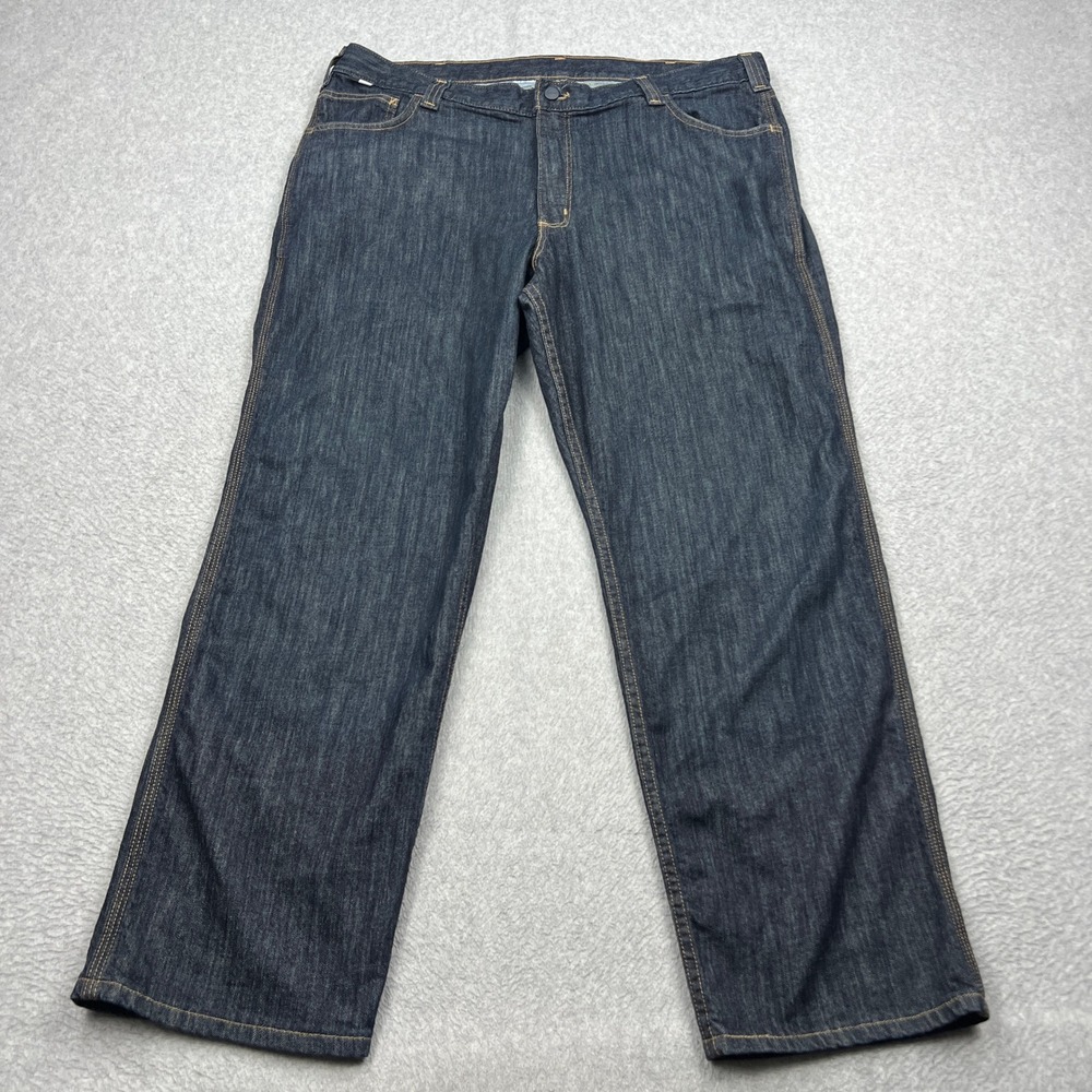 Carhartt Jeans Mens 40x30 Dark Blue Flame Resistant FR CAT 2 Denim Pants 104790